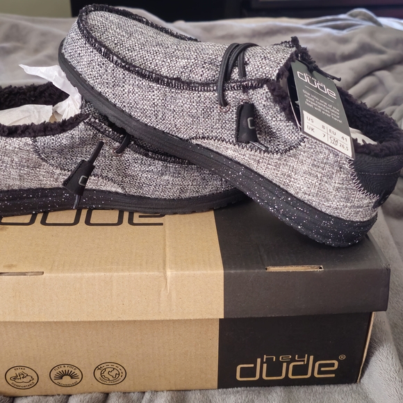 Hey Dude Men's Black and Gray Shoes - Picture 1 of 1